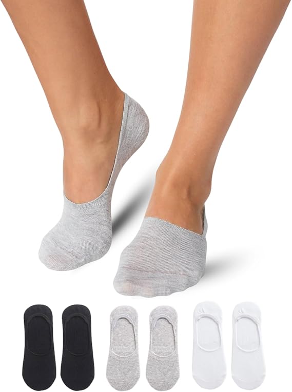 Women's - Men's Plain Pattern (6 PAIRS) Cotton Non-Terring Babes Socks