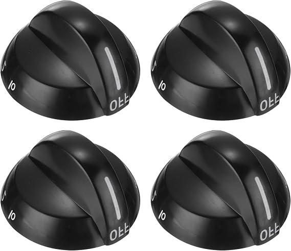 MECCANIXITY 4Pcs 316220009 Gas Stove Knob Locks Replacement, 0.24x0.2 Inch ID Black Gas Oven Cooktop Surface Burner Control Knobs Covers for 1379610 AP4322122 PS199153