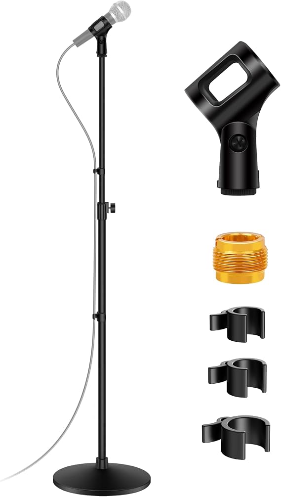 InnoGear 66.34" Mic Stand Microphone Stand Floor Weighted Base for Singing