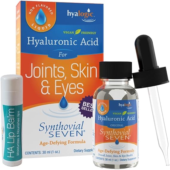 Hyalogic Synthovial Seven HA Supplement & Lip Balm Bundle, 1oz