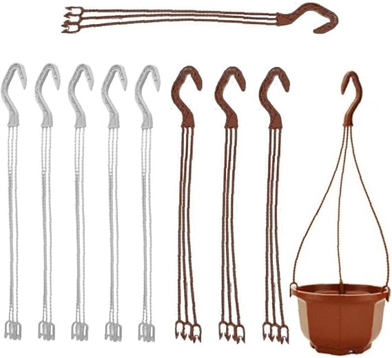 10 Pcs Plant Hanger Plastic Plant Pots Hanger Hook Hanging Flower Pots Garden Basket Holder Hanging Chains Garden Accessories