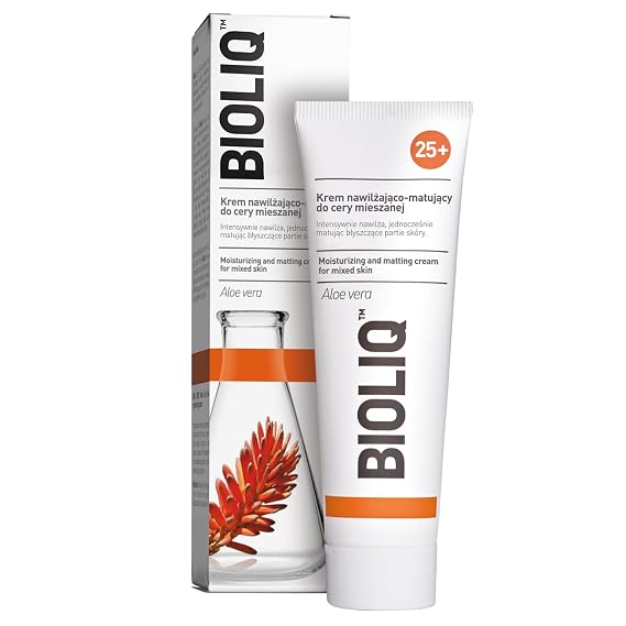 Bioliq - 25+ Moisturizing and Mattifying Cream - Regulates Sebum, Aloe Vera Extract for Regeneration, Radiant Skin - 50ml