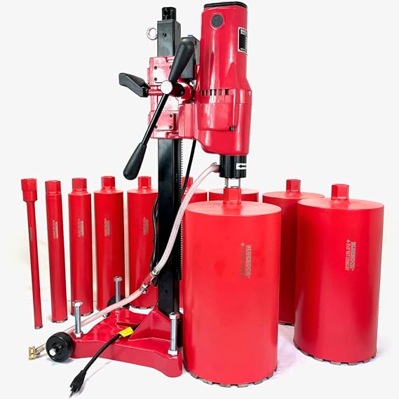 BLUEROCK Model 10Z1RB Concrete Core Drill with Rolling Base- 1"-10" BIT Set PACKAGE DEAL