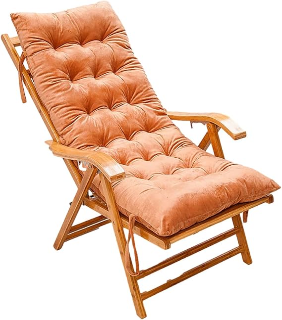 Cushion, Thick Patio Rocking Chair Cushion, 6 Ties, Premium Tufted Seat Back Pad, Chaise Chair Swing Reclining Chair Cushion Mat, Except Chair