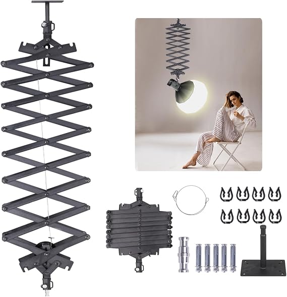 XPSYQIC Photography Ceiling Rail System 2M Lifting Constant Force Hinge kit