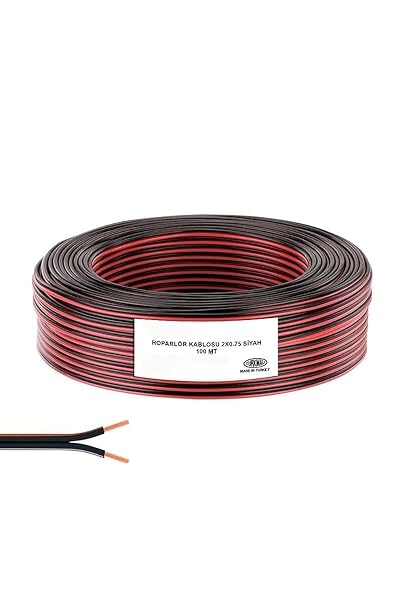FULL 100 Meters Speaker and Electrical Cable 2x0.75 mm - Black