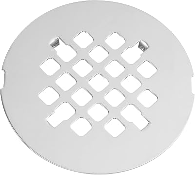Artiwell 4-14 OD Snap-in Shower Drain Cover, Round Shower Drain Strainer Grid, Replacement Cover, Designed for Long-LastingChrome Plated