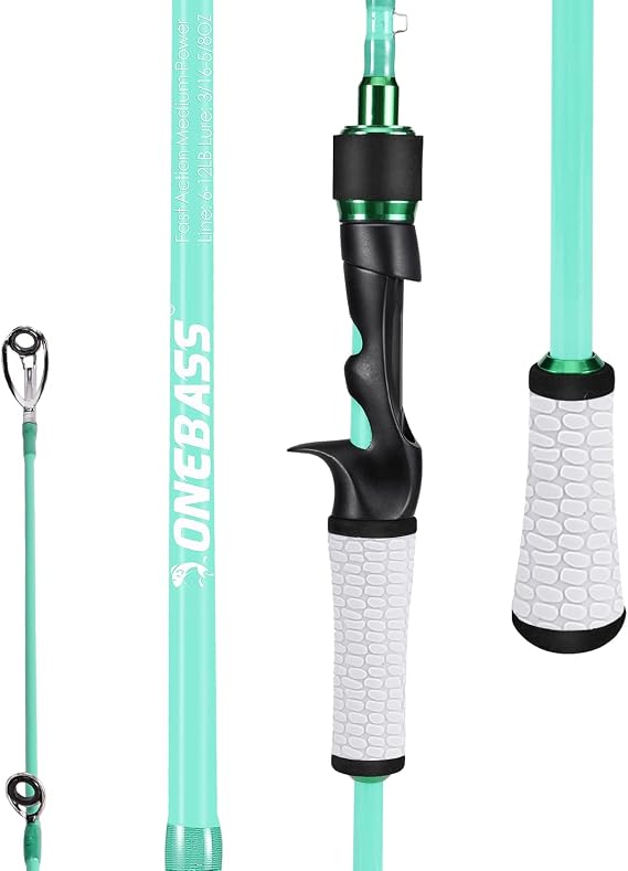 One Bass Fishing Rod, Spinning & Casting Fishing Pole with 30 Ton Carbon Fiber