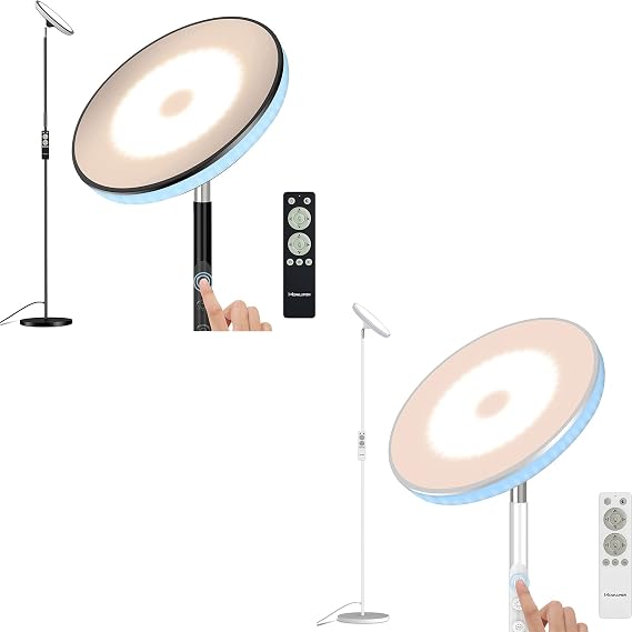 42W Floor Lamp Black + White