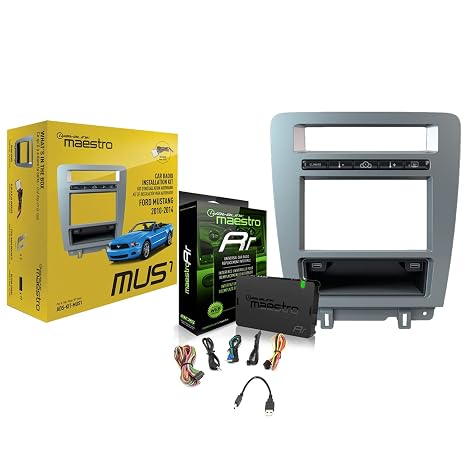 ADS Maestro KIT-MUS1 Dash Kit Compatible with Select 2010-up Ford Mustang Models (Factory Gray) Bundled with + (1) ADS-MRR Interface Module Grey