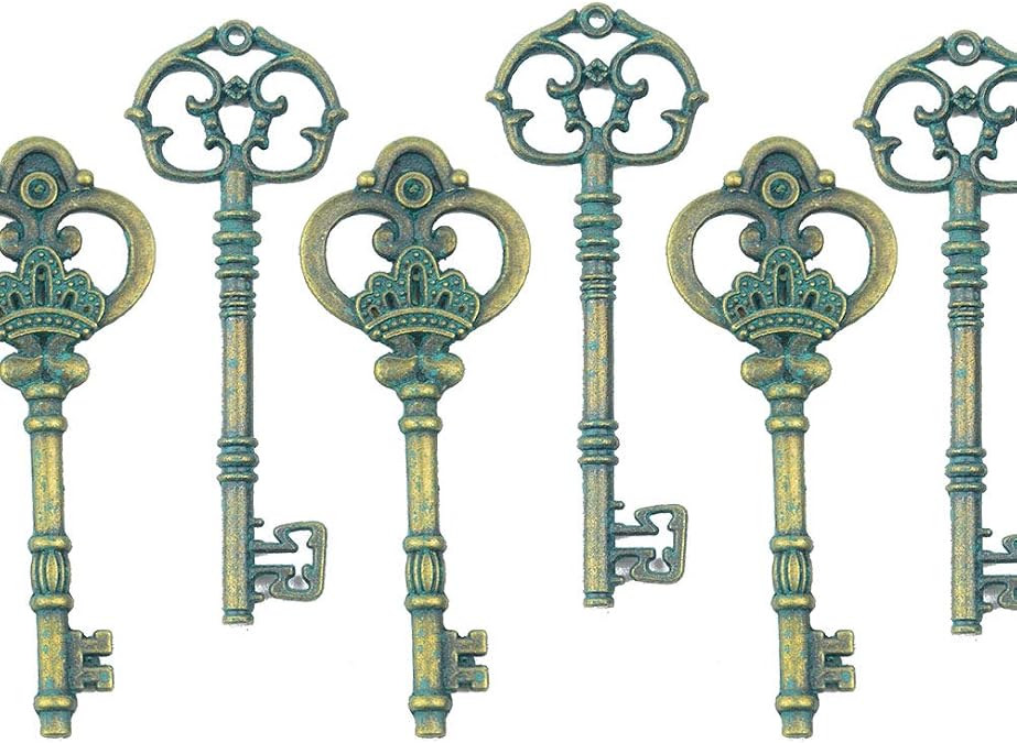 Makhry 20Pcs Rustic Large Skeleton Keys for Wedding Decoration Favor