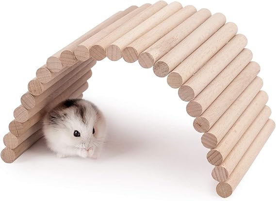 Niteangel Hamster Climbing Ladder Wooden Suspension Bridge for Guinea Pigs Rats Hedgehog Gerbils Mouse Sugar Glider and Other Small Animals (Small)