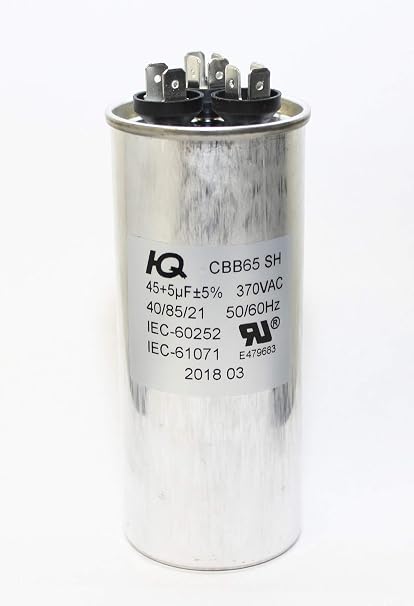 QX654505 Capacitor Dual Run Round 45 + 5 uF 45/5 MFD 370V.