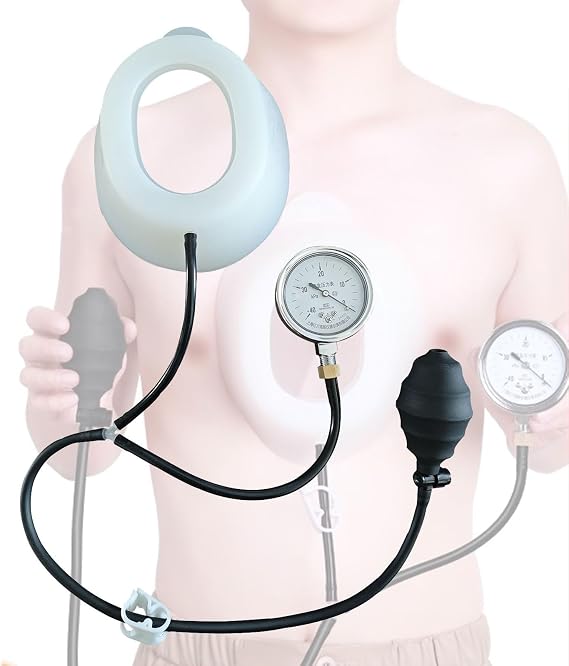 NICHOY Pectus Excavatum Vacuum Bell,Funnel Chest Brace,Thoracic Depression Brace,Selected and Reliable Materials,Physical Correction, Strong SuctionS-S