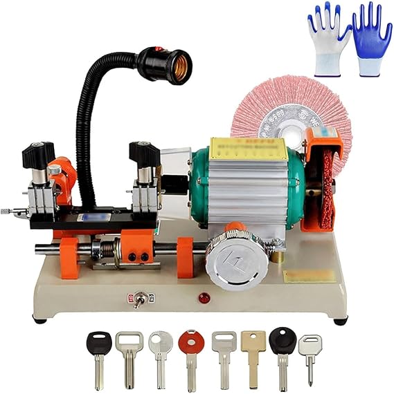 Key Cutting Machine - Horizontal Duplicator Tool for Metal Keys, Professional Key Duplicating Machine with Brush Cutter, Ideal for Hardware Stores and Commercial Use