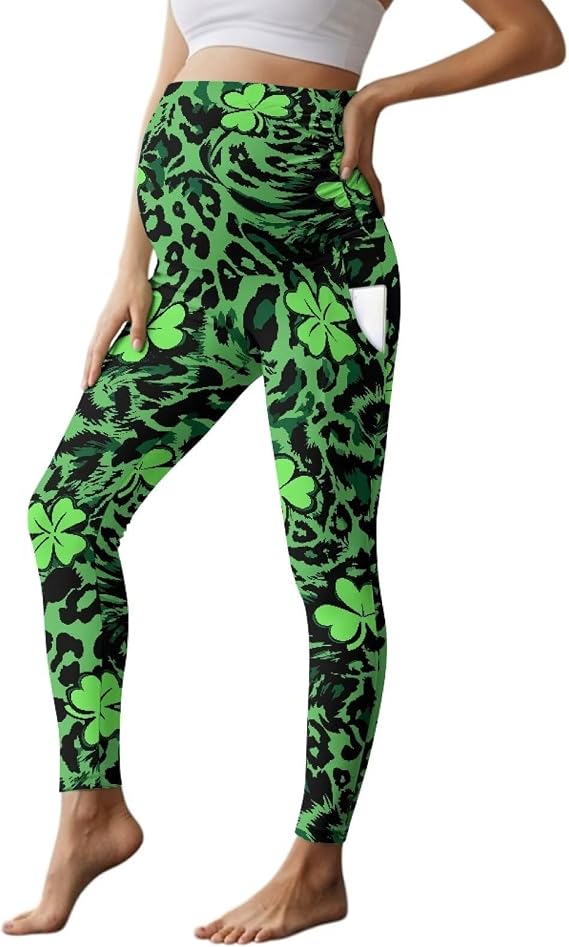 Maternity Pants Over The Belly High Waisted Tummy Control Yoga Gym Pants Stretchy Pregnancy Active Wear Size S-2XL