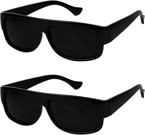 ShadyVEU Rectangular Dark Lens Sunglasses UV Protection Spring Hinge Classic Eazy E Old School Flat Top