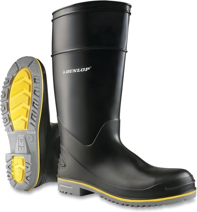 DUNLOP 15" Flex 3 Work boots for Men & Women - Chemical resistant - Steel toe - PVC Safety boots - Waterproof Rubber boots