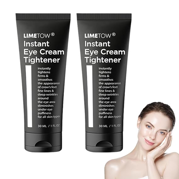 LIMETOW Instant Eye Cream Tightener, Anti Aging Eye Cream For Dark Circles, Puffiness & Bags, Reduce Wrinkles, Fine Lines, Moisturizating Skin, Suitable for All Skin Types (2 Pack)