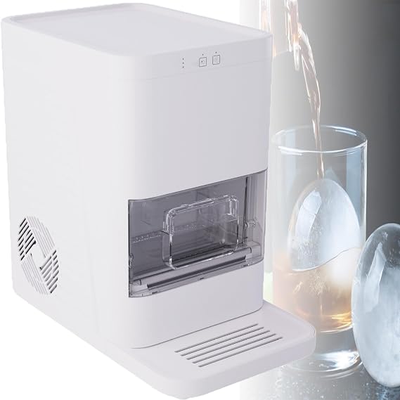 2" Clear Ice Ball Maker Machine, Round Ice Cube Maker, with Automatic Cleaning, Water Tank Capacity 1.2l, Ice Storage Capacity 8-10 Pcs, For Home And Bar White