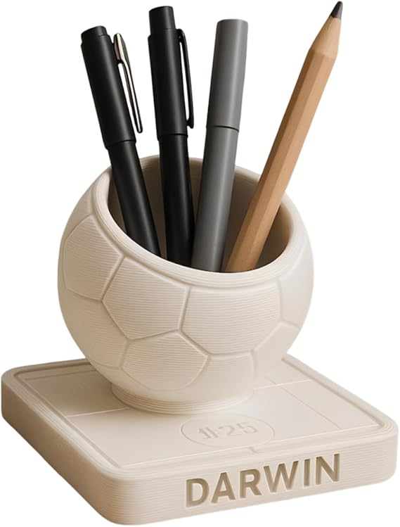 Tellme Soccer Pen Holder for Desk Football Pencil Cup Cute Creative Desktop Storage Case Table Organizer Container Gifts for kids