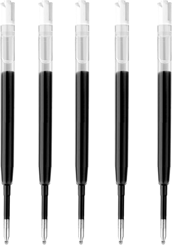 DunBong G2 Gel Refills, 0.5mm Fine Point, 5-Pack - Black