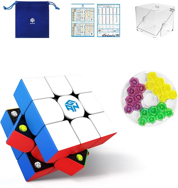 GAN 356 M Frosted, Speed Cube 3x3 Magnetic Puzzle Christams Gift for Kids | Smooth turning, stable control, beginner-friendly performance, spatial awareness toys for cubers adults, with extra ges