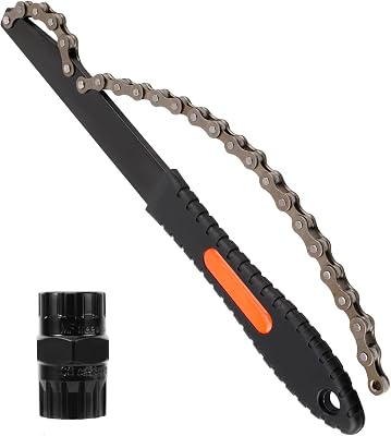 Oumers Bike Cassette Removal Tool, Bicycle Chain Whip and 2 in 1 Freewheel Remover, Wrench Sprocket Puller Remover Kit Lockring Removal Tool Bike Repair Tool for 5-12 Speed Cassette