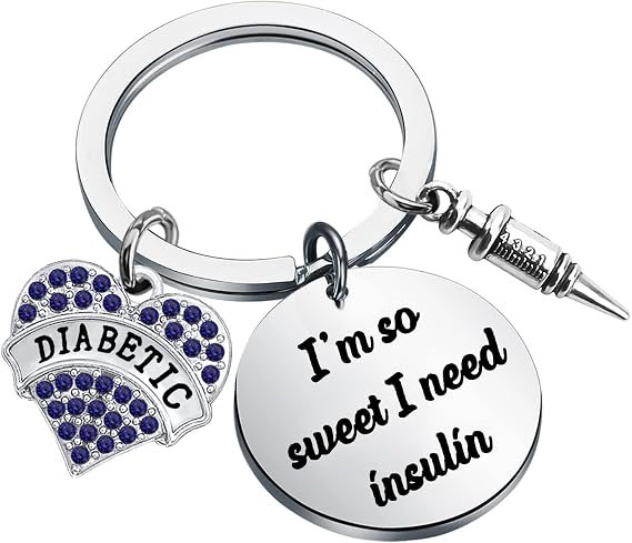 SEIRAA Diabetic Awareness Keychain Im So Sweet I Need Insulin Diabetes Keychain Diabetic Patients Gift