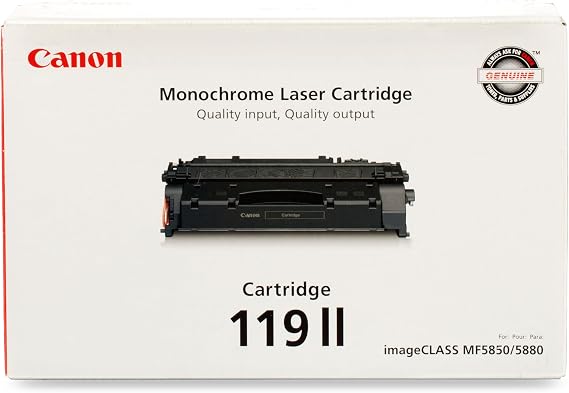 Canon Genuine 119 II Black Toner Cartridge Compatible with LBP250 Series, MF410 Series, MF5800 Series, MF5900 Series, MF6100 Series, LBP6300dn, LBP6600 Series