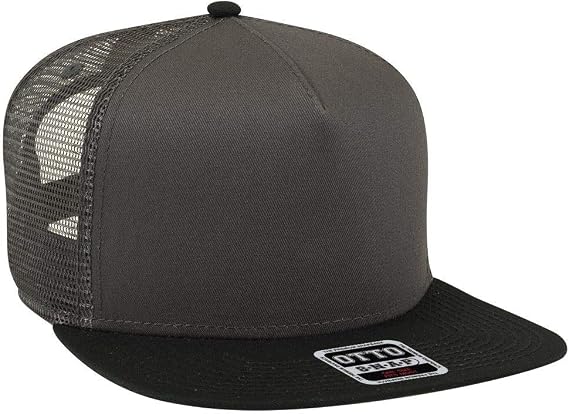 OTTO Square Flat Visor SNAP 5 Panel Mesh Back Trucker Snapback Hat