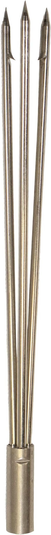 Scuba Choice 12" Stainless Steel 3-Prong Paralyzer Spear Tip Replacement Pole Head for Spearfishing & Ice Fishing, 8mm Female Thread