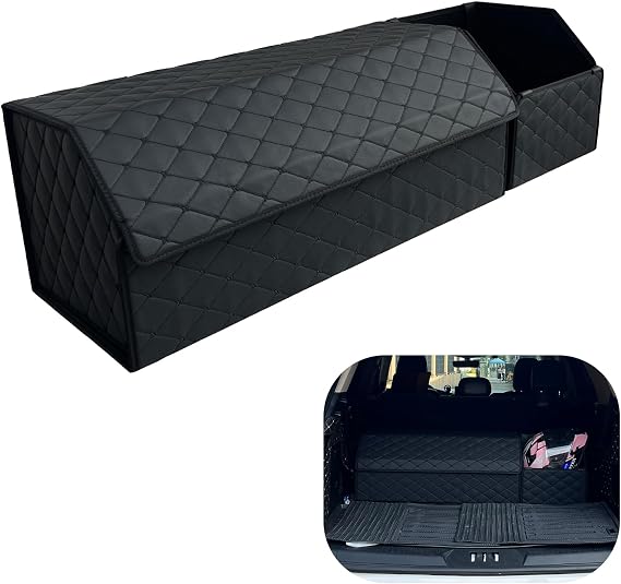 Car Trunk Organizer For Hyundai Santa Fe - Custom Fit, Large Space Outdoor Trunk Organizer with Leather,Hook-and-Loop Fastener,4-Layer Cover,For Hyundai Santa Fe 2025