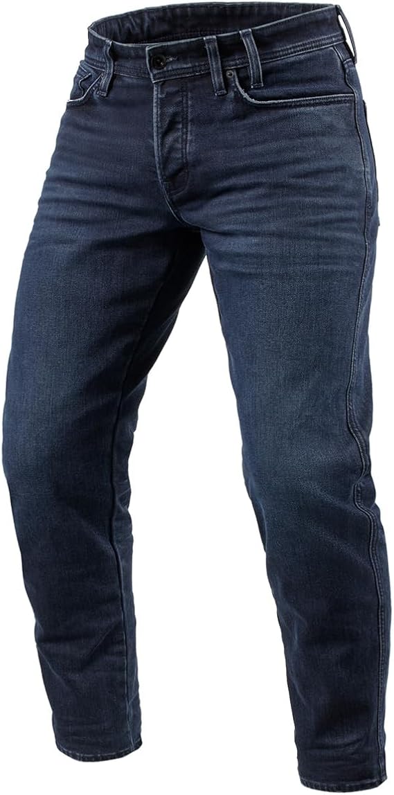 REV'IT! Men's Ortes Tapered-Fit Motorcycle Jeans (Dark Blue/Black Used - 28Wx34L)