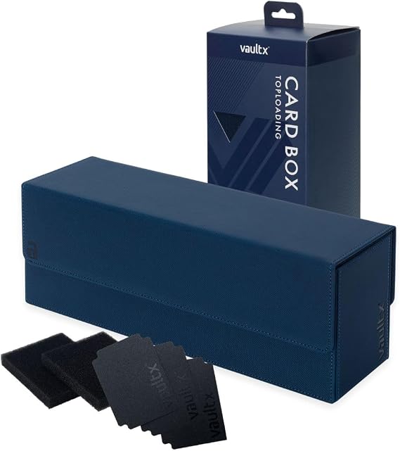 Vault X Card Storage Box Magnetic Lid Dividers Exo-Tec (Blue)