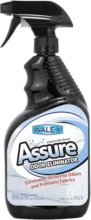 Walex Assure RV Odor Eliminator Air Freshener Spray - Neutralizes Airborne Odors & Freshens Fabrics, Instant Odor Elimination with Natural Essential Oils, Pet Safe, Long Lasting; Clean Linen, 32 oz