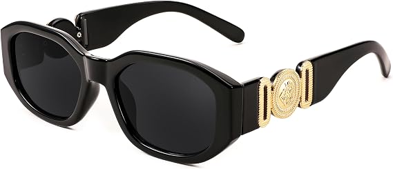 FEISEDY Retro Trendy Rectangle Sunglasses Women Men Narrow Shades B2322