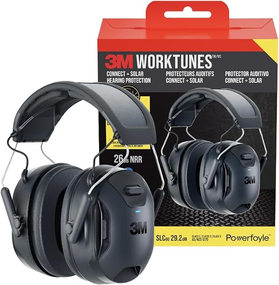 3M WorkTunes Connect + Solar Wireless Hearing Protector with Bluetooth