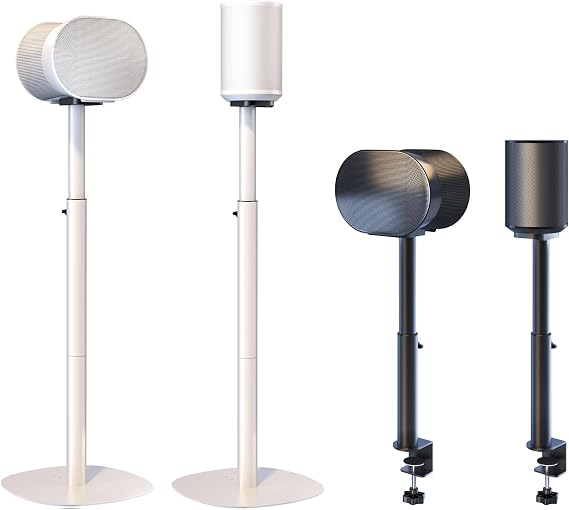 Bundle - Dual Speaker Stands for Sonos Era-100 & Era-300 & Desk Clamp Speaker Stand