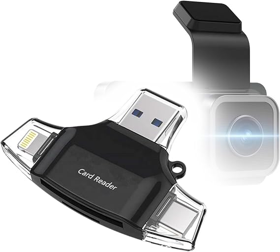 BoxWave Smart Gadget Compatible with PRUVEEO L1-2CH - AllReader SD Card Reader, microSD Card Reader SD Compact USB - Jet Black