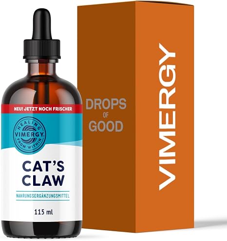 Vimergy Katzenkralle – Flüssiges Katzenkralle Glycerin – Nahrungsergänzungsmittel Vegan – Ohne Zucker Bindemittel Gentechnik und Gluten (115 ml)