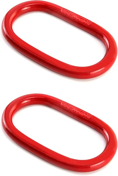 Chain Sling Ring,Oblong Master Link, 2 Pack 5/8" Heavy Duty Lifting Ring, 6600 lbs Load Capacity, Heavy Duty Grade 80 Steel, Red