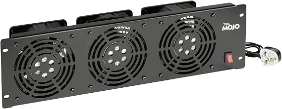 Tecmojo 3U Server Rack Mount Cooling Fan Panels with 3 Fans, Cooling System Exhaust Airflow for 19 inch Server Rack, Cabinet, Vertical Assemble