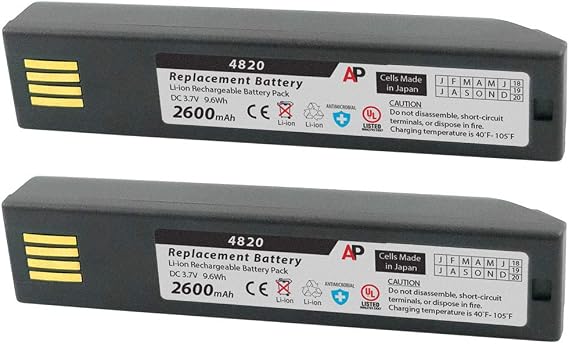 Artisan Power Replacement Battery for Honeywell (Pack of 2) | 2600 mAh | Lithium-Ion Cells | Series 3820, 4820, 6320 & Xenon 1902 | Replace OEM Part Number 100000495, BAT-SCN01 & 50121527-002