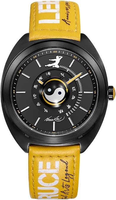 Bruce Lee Collector's Quartz Watches, Tai Chi Design Observe Time Series, Limited Edition Collection Japanese Movement, Stainless Steel Automatic Wrist Watches