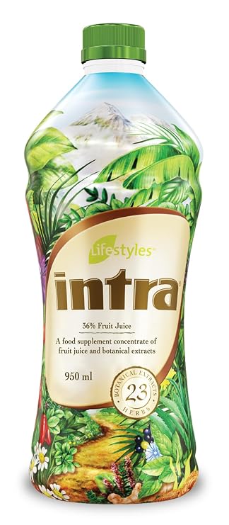 Intra Lifestyles Herbal Juice Drink Botanical Beverage for Immune and Energy Support 23 Botanical Extracts Made in Canada 1 Bottle 950 mL (32 fl oz)