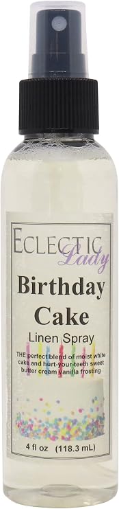 Birthday Cake Linen Spray (Double Strength), 2 oz, For Bed, Fabric & Pillow