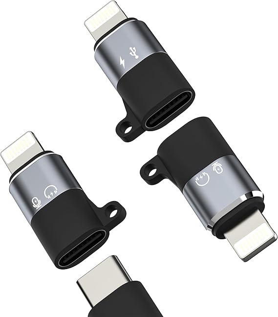 Audio OTG Adapter USB C Female to Lightning Male (3pack) for iPhone 14 13 12 11 Pro Max Type C Charging Cable MFI Converter for ipad air Camera Card Reader Connector Data Transfer Accessories
