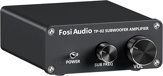 Fosi Audio TP-02 Subwoofer Amplifier Home Audio, Mini Bass Amp Mono Subwoofer Amp, with TDA7498E Chip 220W Volume and Frequency Control, for Powered Passive Subwoofers Bass Shakers