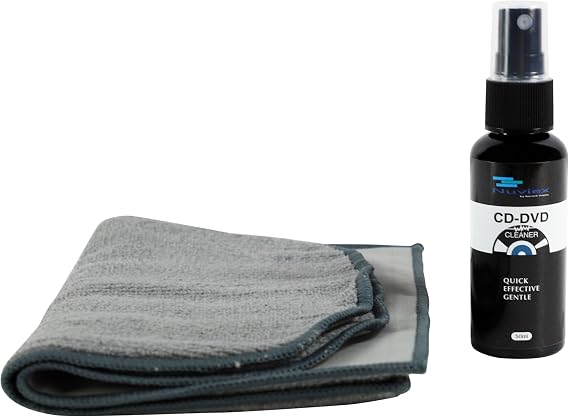 Premium CD Cleaner Cloth Kit - Compact Disc CD-DVD Cleaning Fluid and Microfiber Towel Anti-Static Glove Set